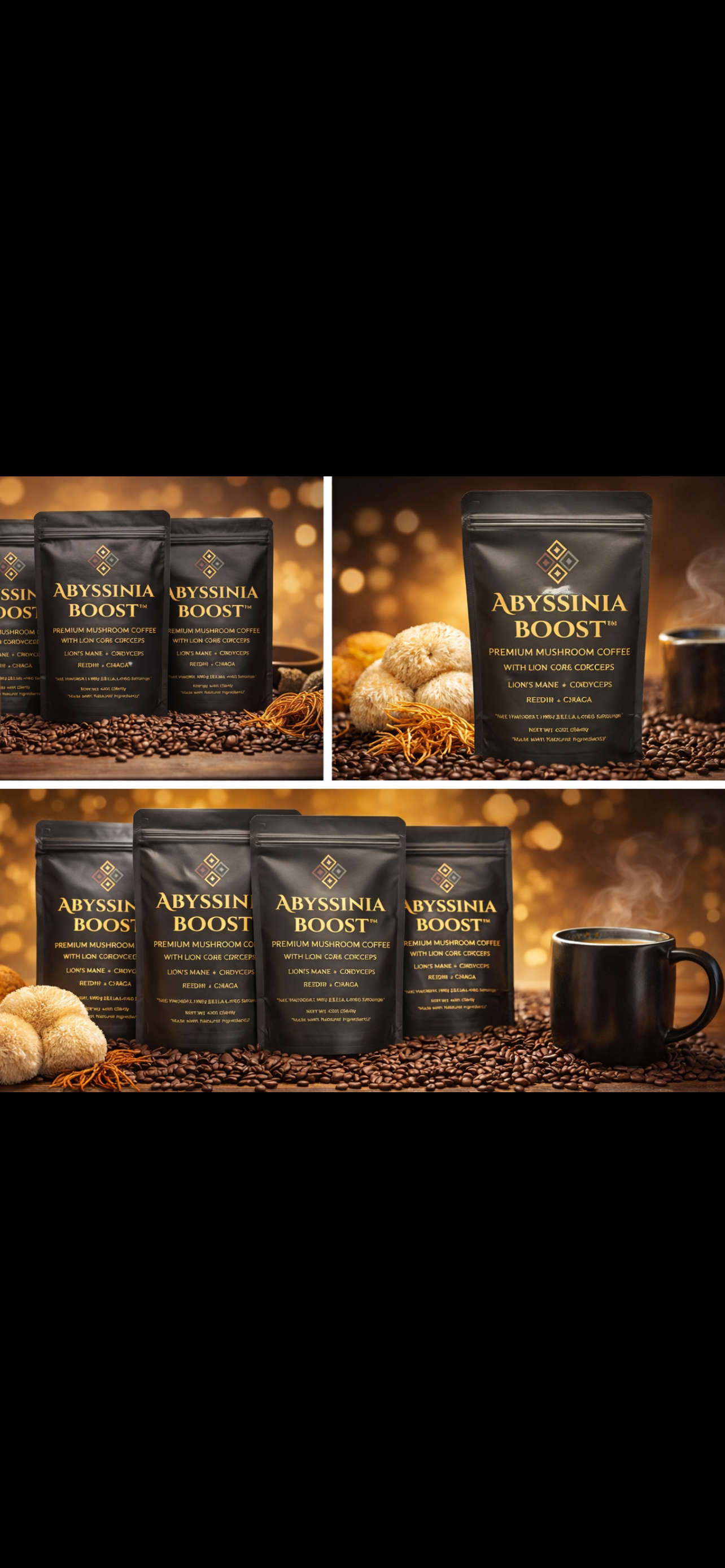 Abyssinia Boost™ Mushroom Coffee – Energy & Focus (40 Servings)